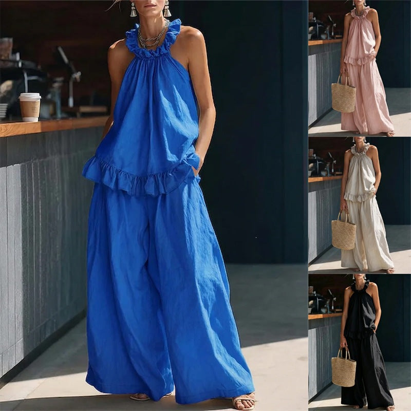 Women's Cotton Linen Retro Style High Waist Suits