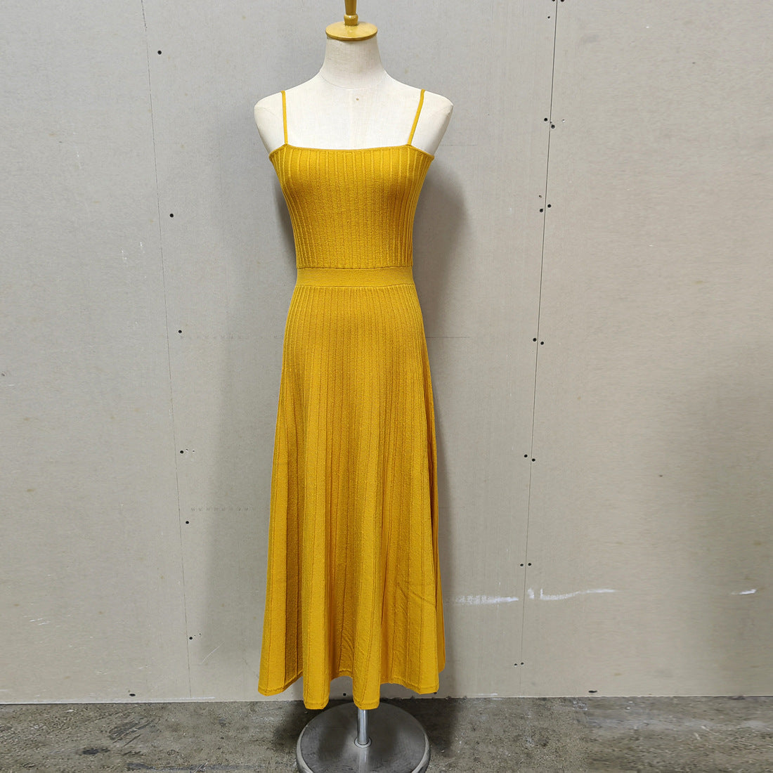 Women's Bandeau High Waist Spaghetti Straps Knitted Dress Seaside Dresses