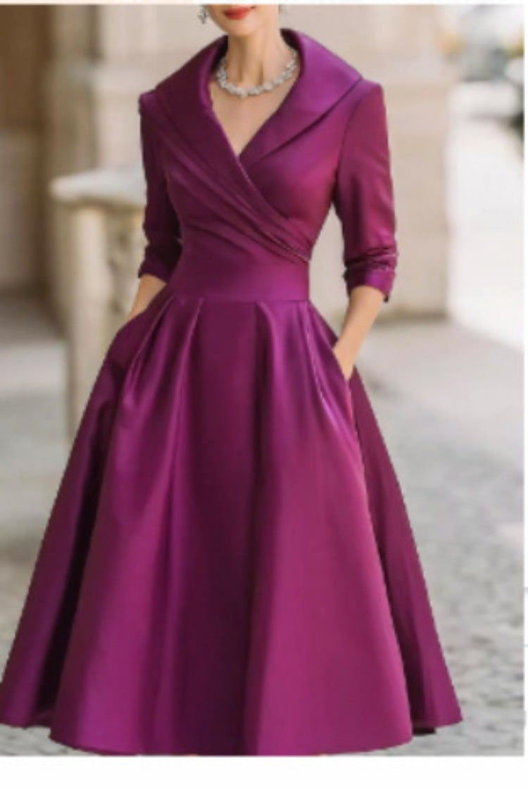 Women's Temperament Dress Slimming Elegant Long Sleeve Clothing