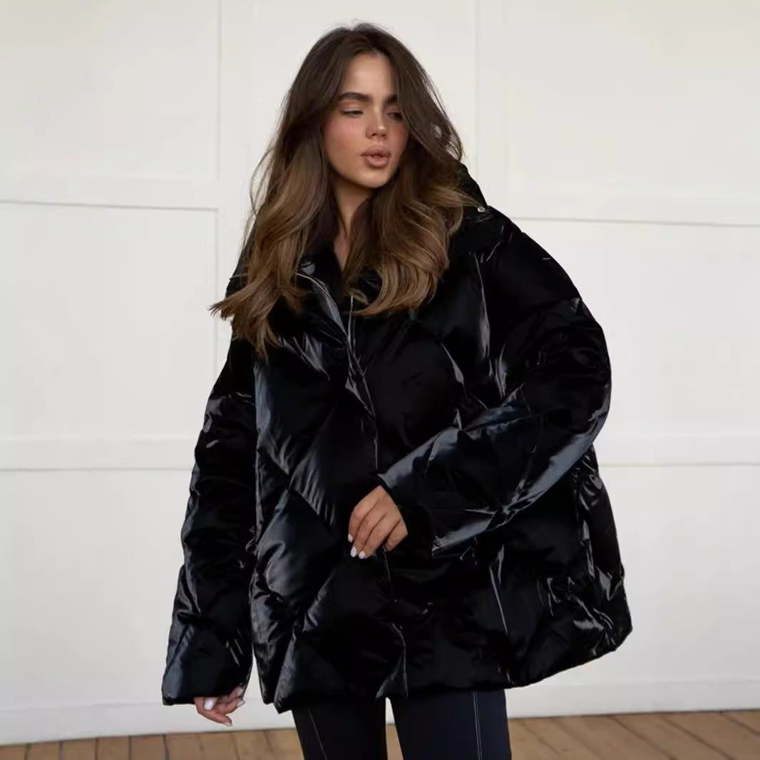 Rhombus Baggy Matte Glossy Lapel Casual Coats