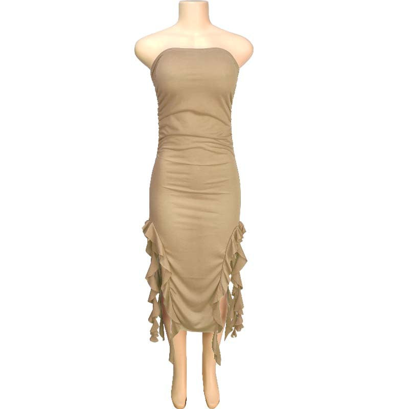 Women's Fashion Sexy Personalized Chest Wrap Irregular Dresses