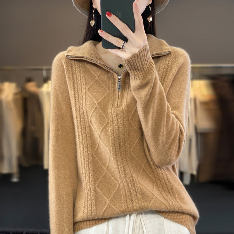Women's Loose Lazy Style Thermal Knitting Bottoming Shirt Autumn Trendy Long Sweater