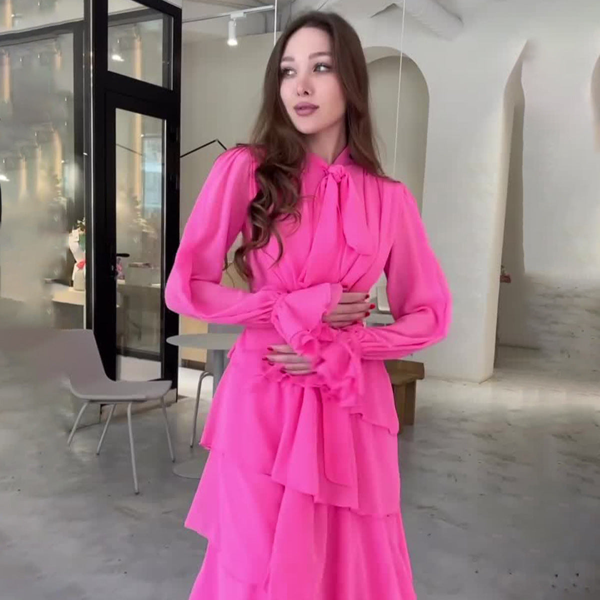 Palace Style Chiffon Design Sense Half Dresses