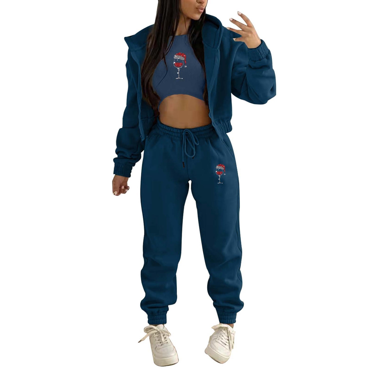 Women's Hoody Letter Printed Hooded Sports Casual Suits