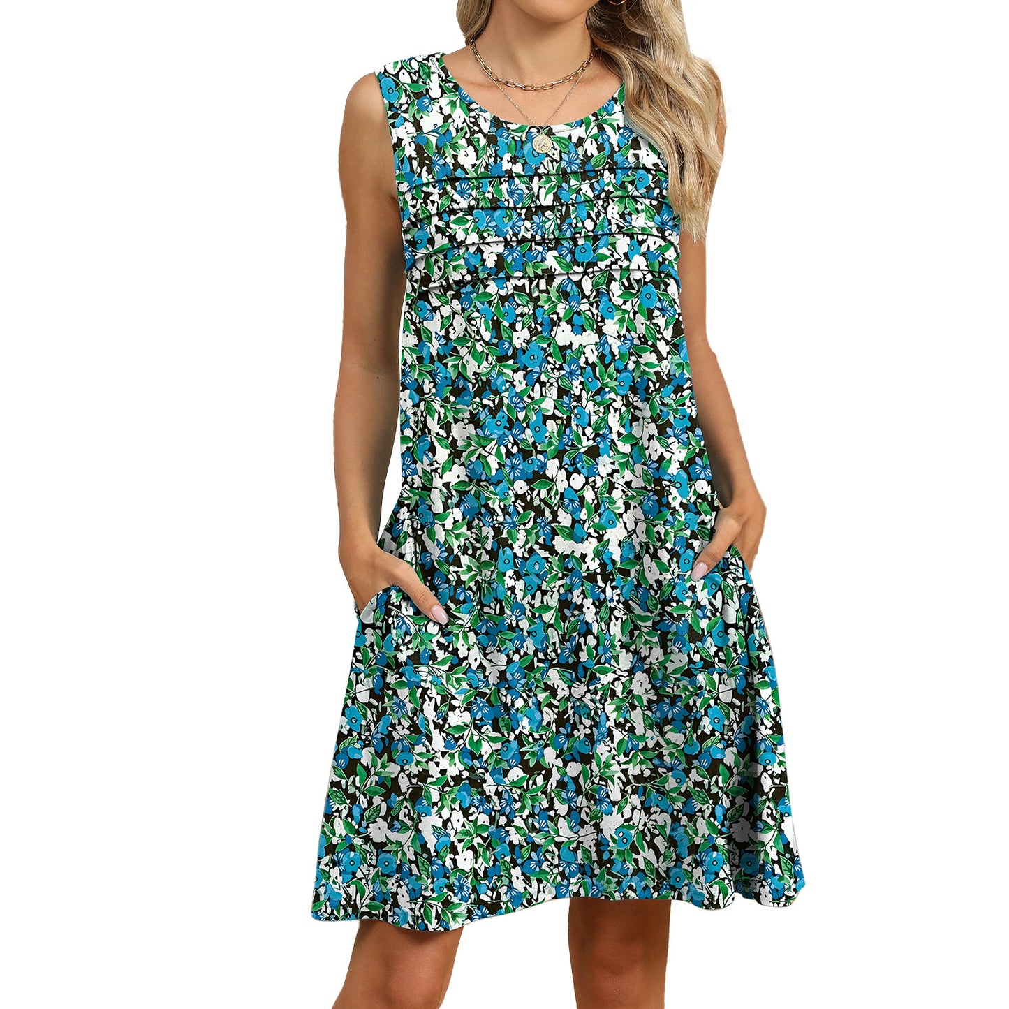 Women's Cool Printed Loose Pockets Dress Dresses