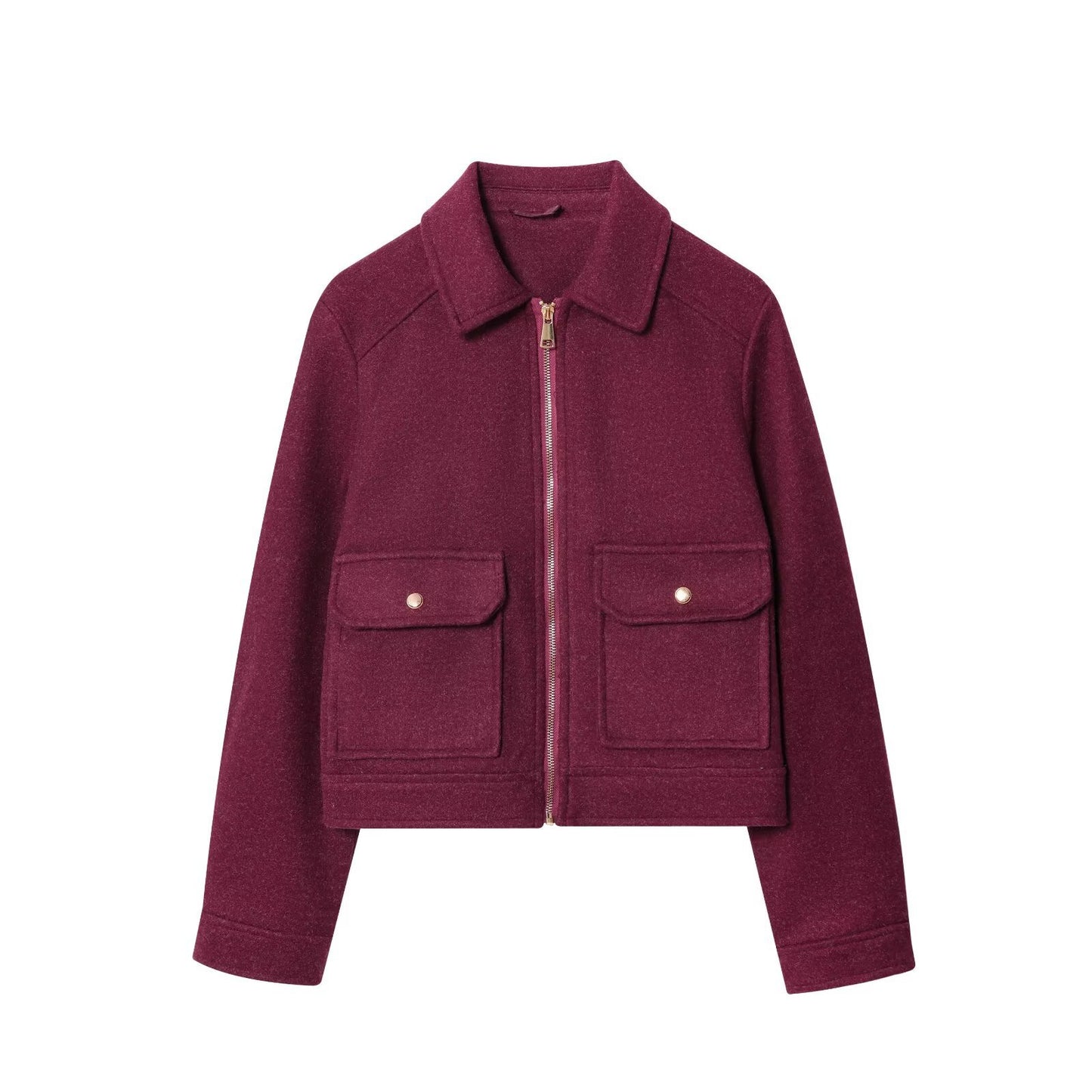 Women's Zipper Ornament Soft Retro Double Pocket Coats
