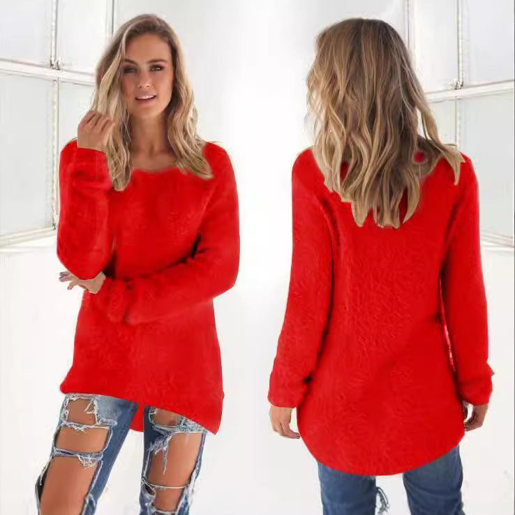 Women's Fashion Solid Color Long Sleeve Sweater