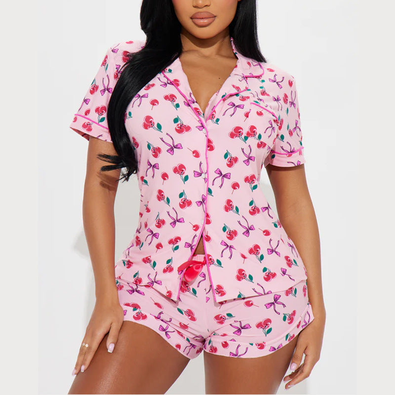 Women's Summer Comfortable Home Short-sleeved Printed Modal Suits