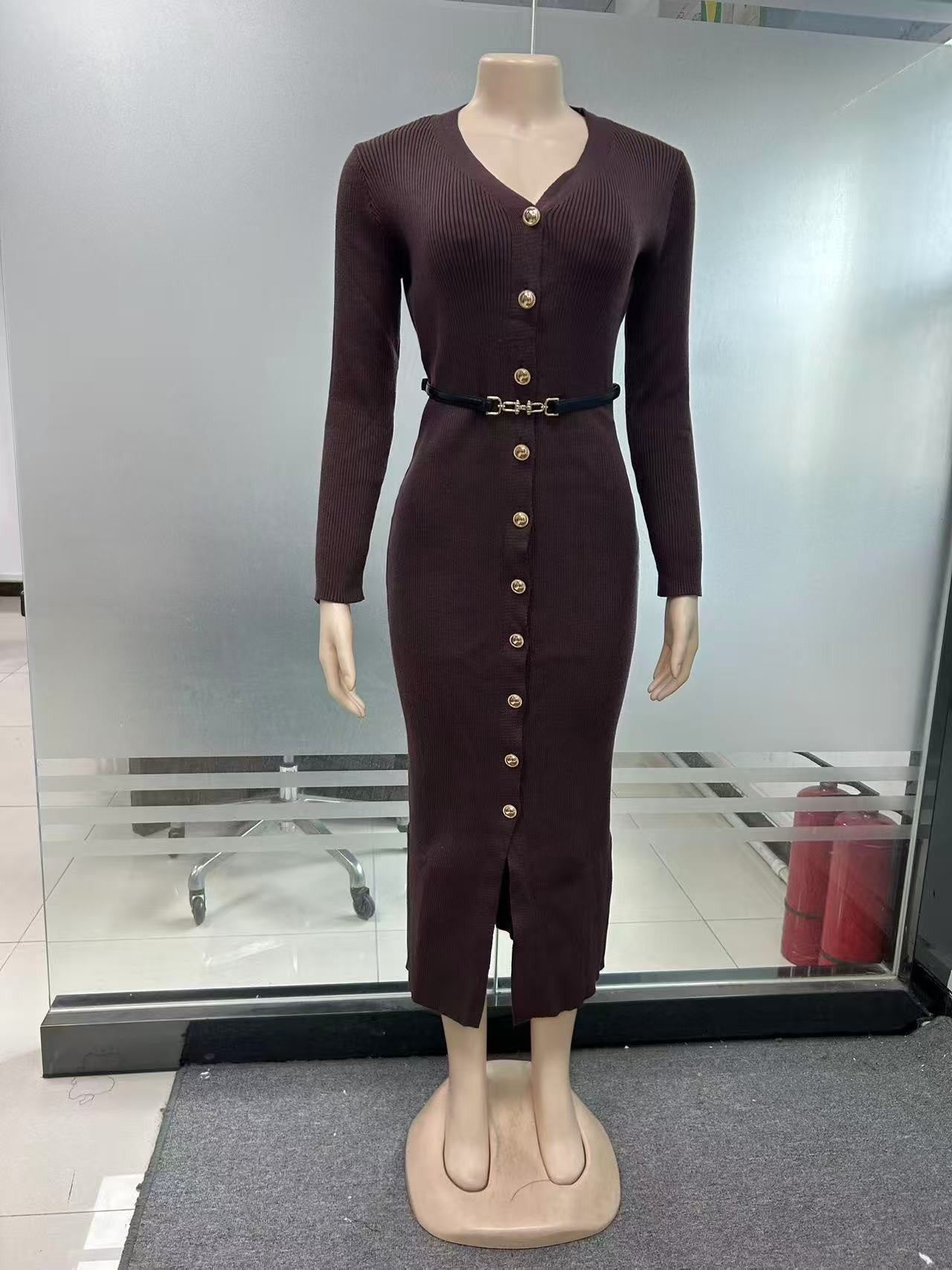 Women's Knitted Dress Russian Early Autumn Single-breasted Sweaters