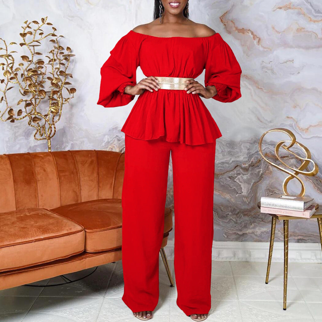 Charming Women's With Belt Long-sleeved Loose Blouses