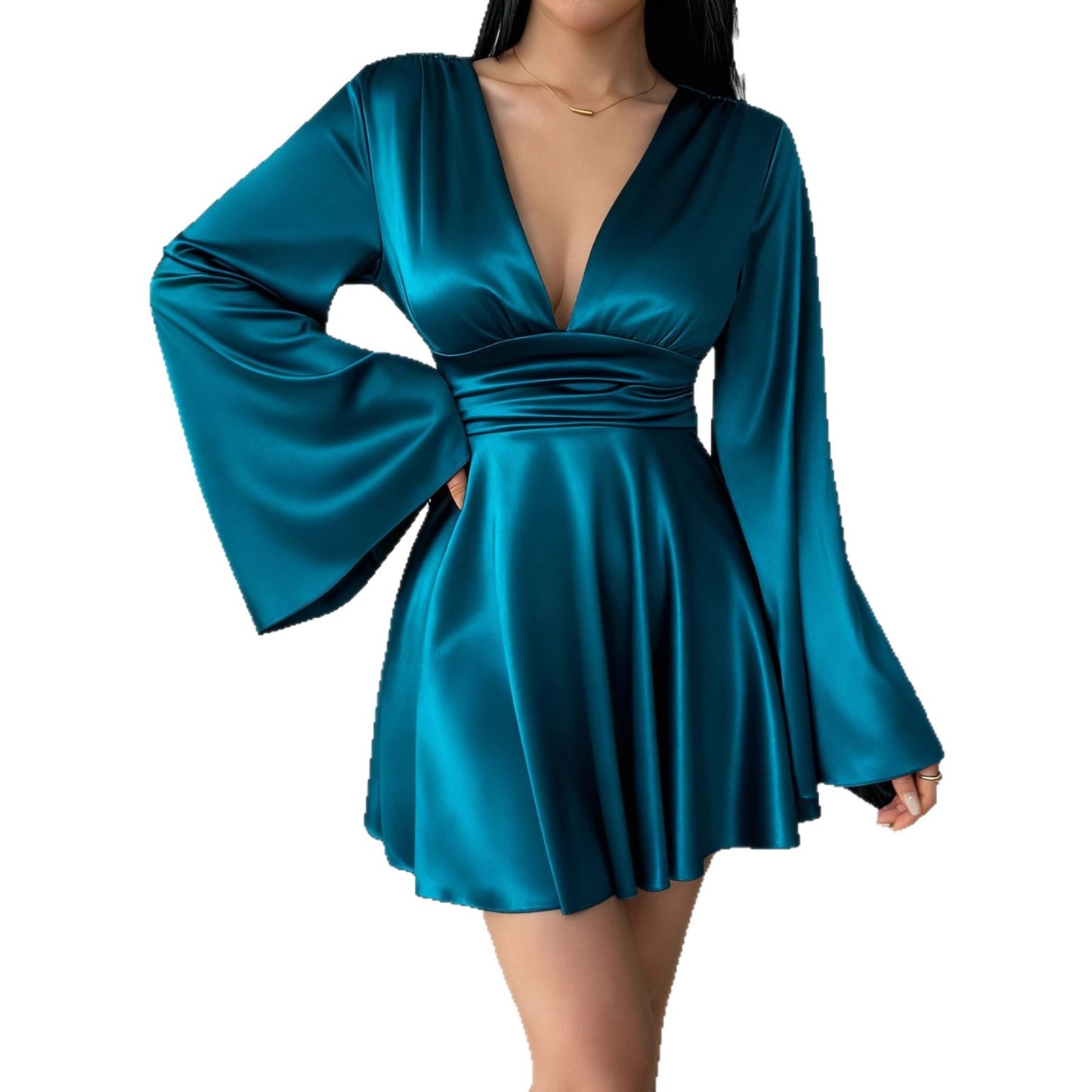 Women's Party Elegant Solid Color Long Sleeve Dress