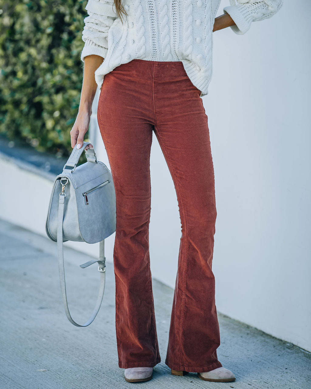 Women's Color High Waist Micro Flared Corduroy Pants