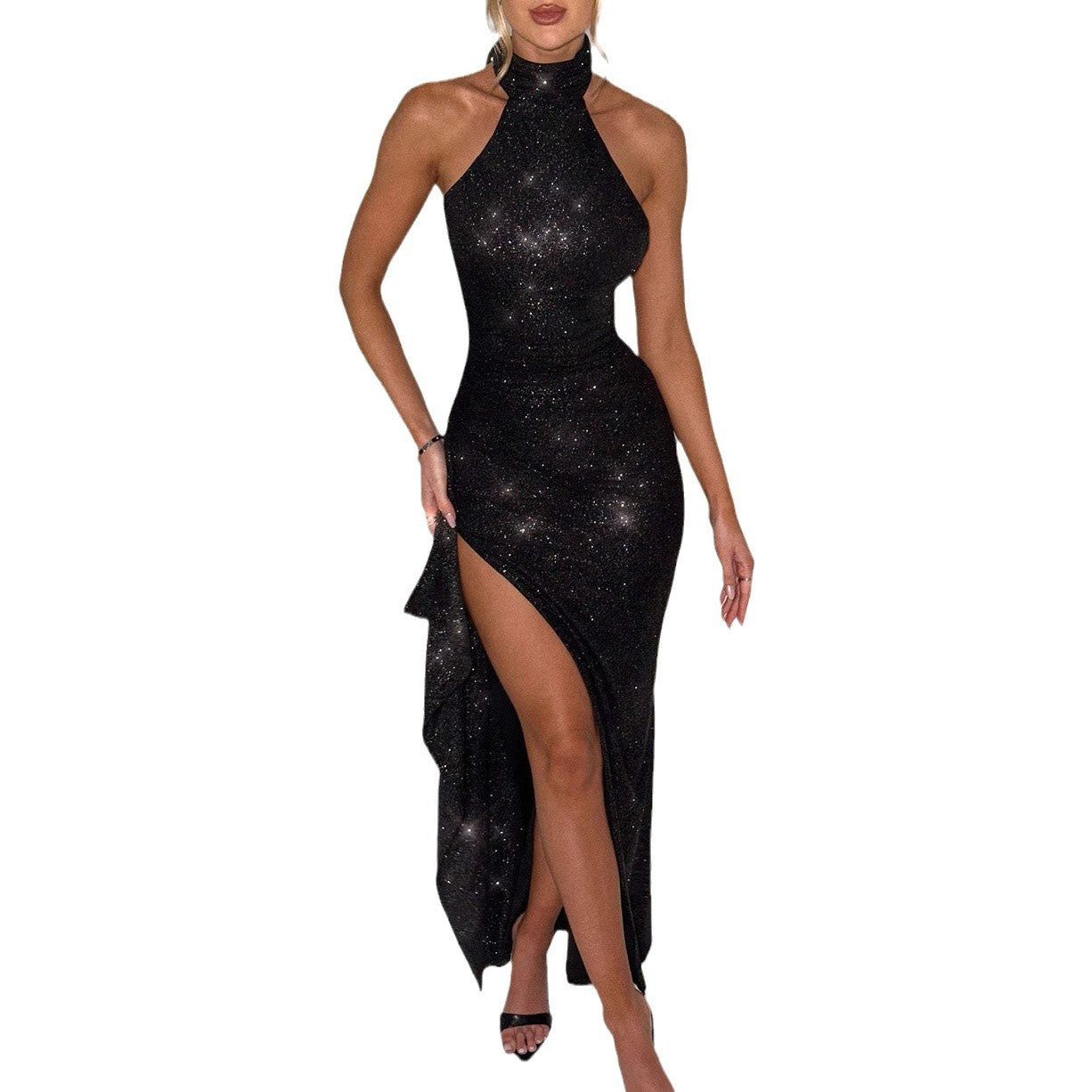Summer Fashion Temperament Pure Color Thin Dresses