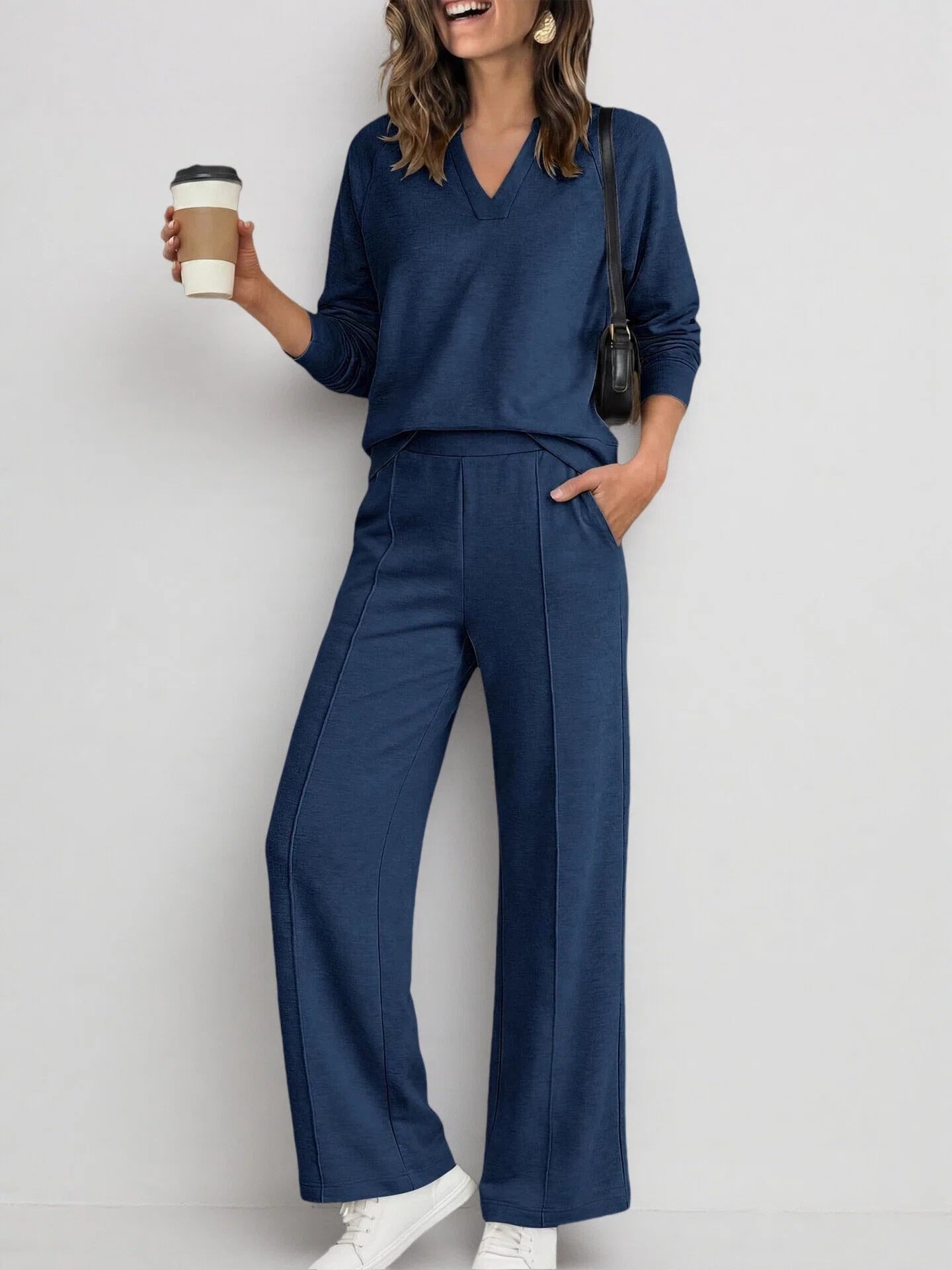 Women's Sportswear Solid Color Long-sleeved Trousers Fashion Casual Suit