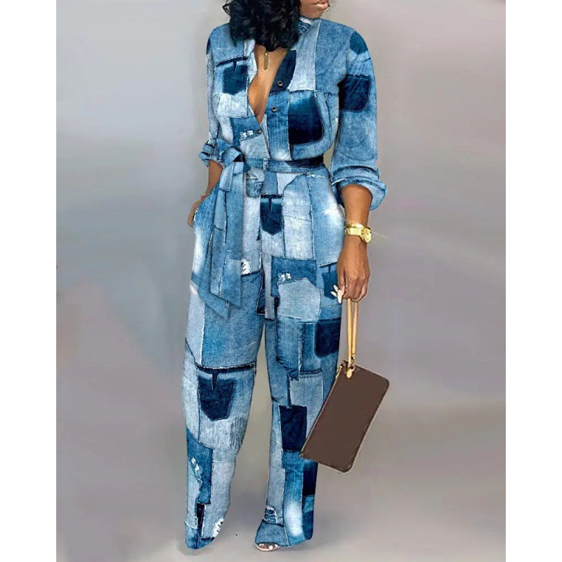 Women's Loose High Waist Casual European Jumpsuits