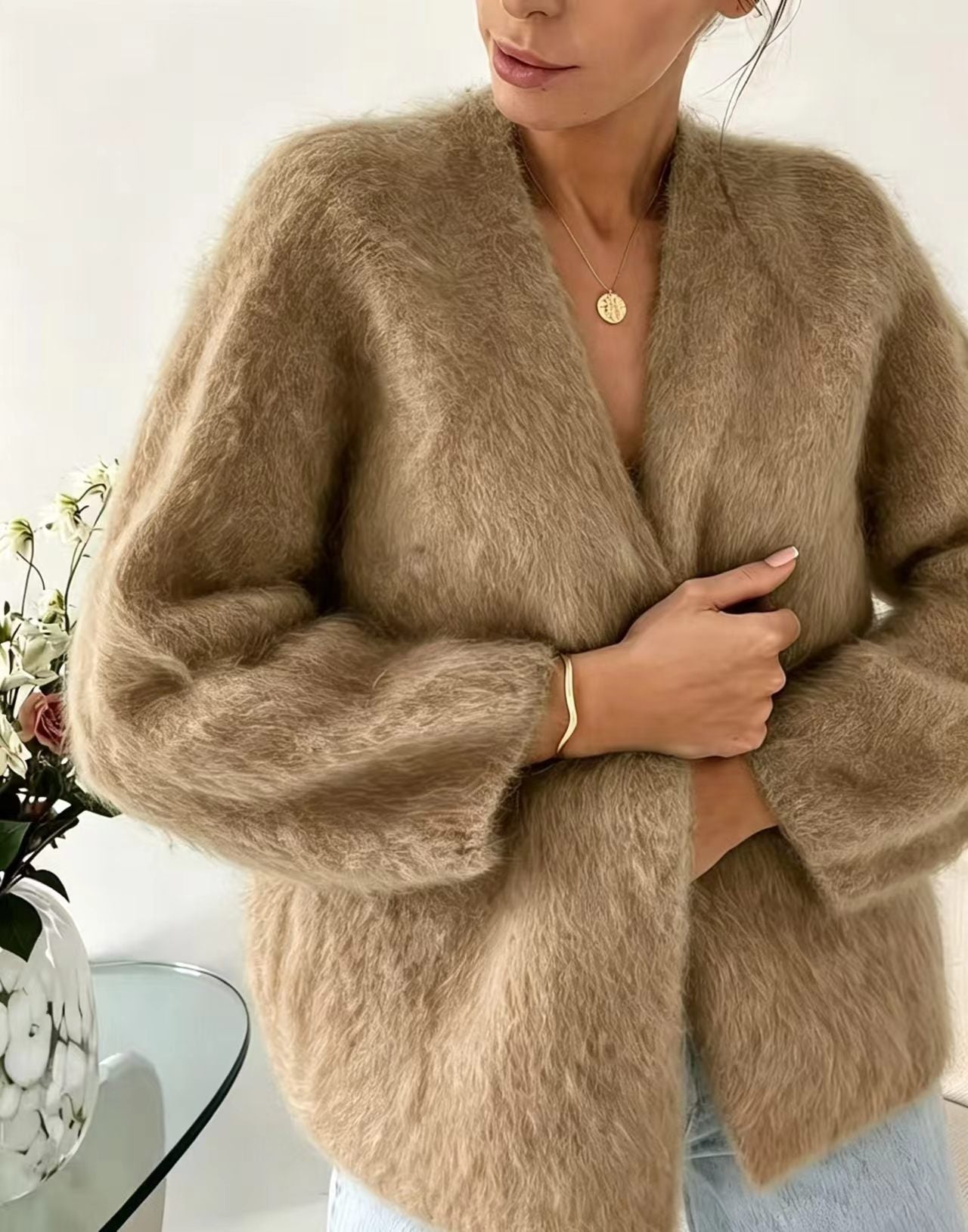 Women's Knitted Solid Color Loose Lazy Style Sweater