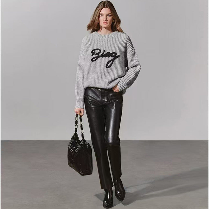 Women's Winter North American Niche Classic Letter Sweaters