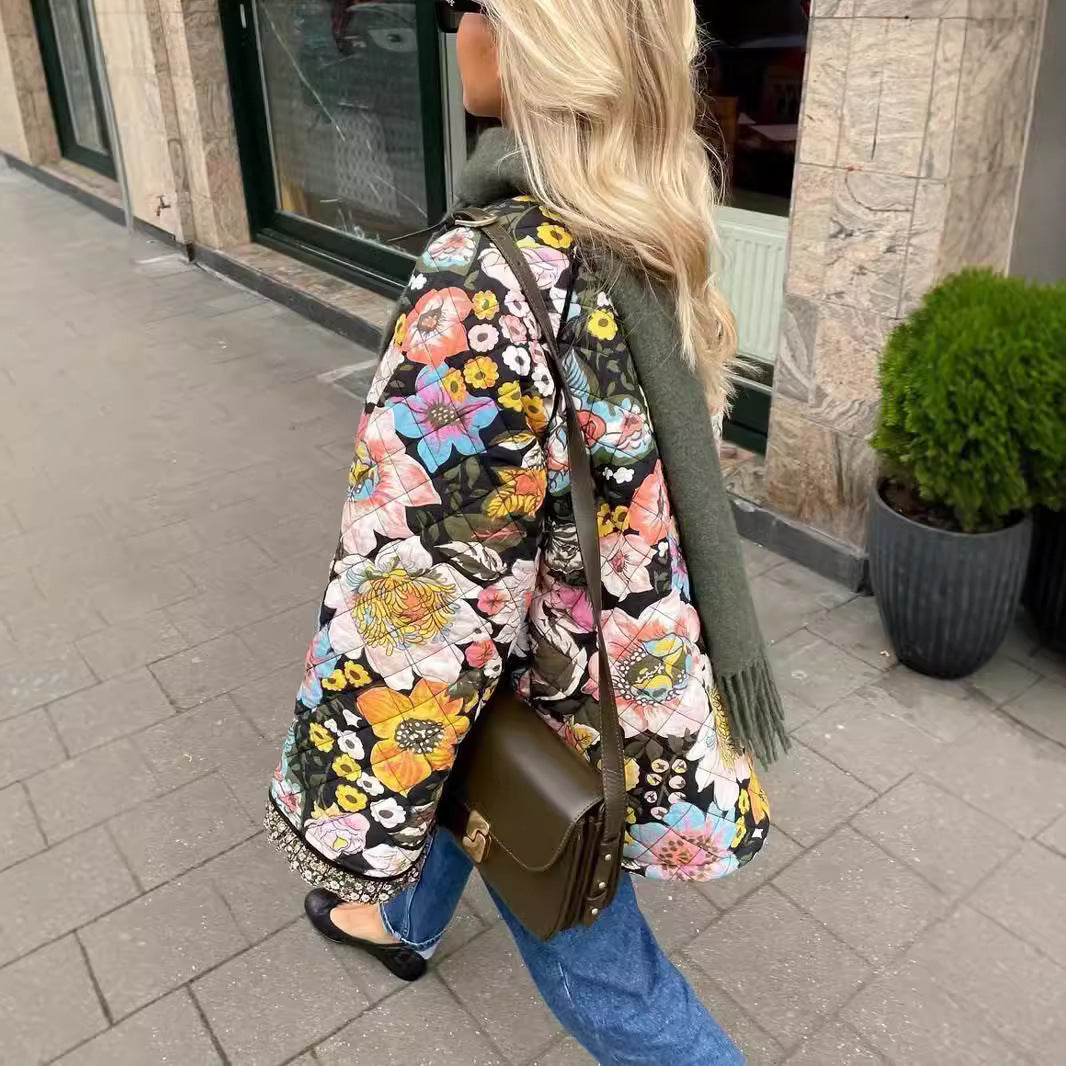Women's Printed Comfort Casual Bell Sleeve Loose-fitting Coats