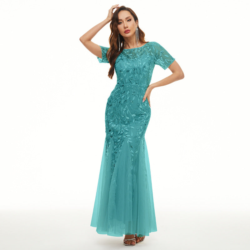 Dress Embroidered Sleeve Slim Bridesmaid Summer Shorts