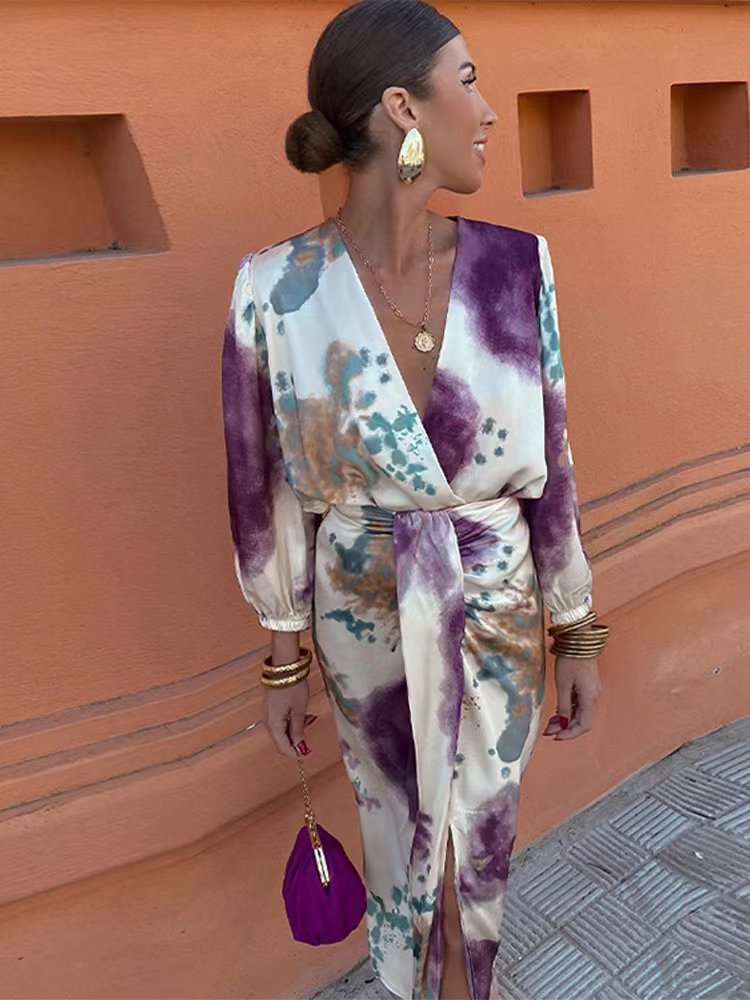 Women's Autumn Long Sleeve Elegant Split Dress Suits