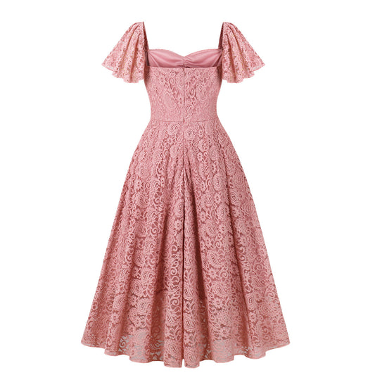 Dress Retro Flying Sleeves Temperament Cinched Dresses