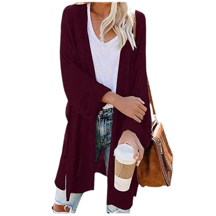 Women's Spring Large Mid-length Solid Color Knitted Women's Sweater