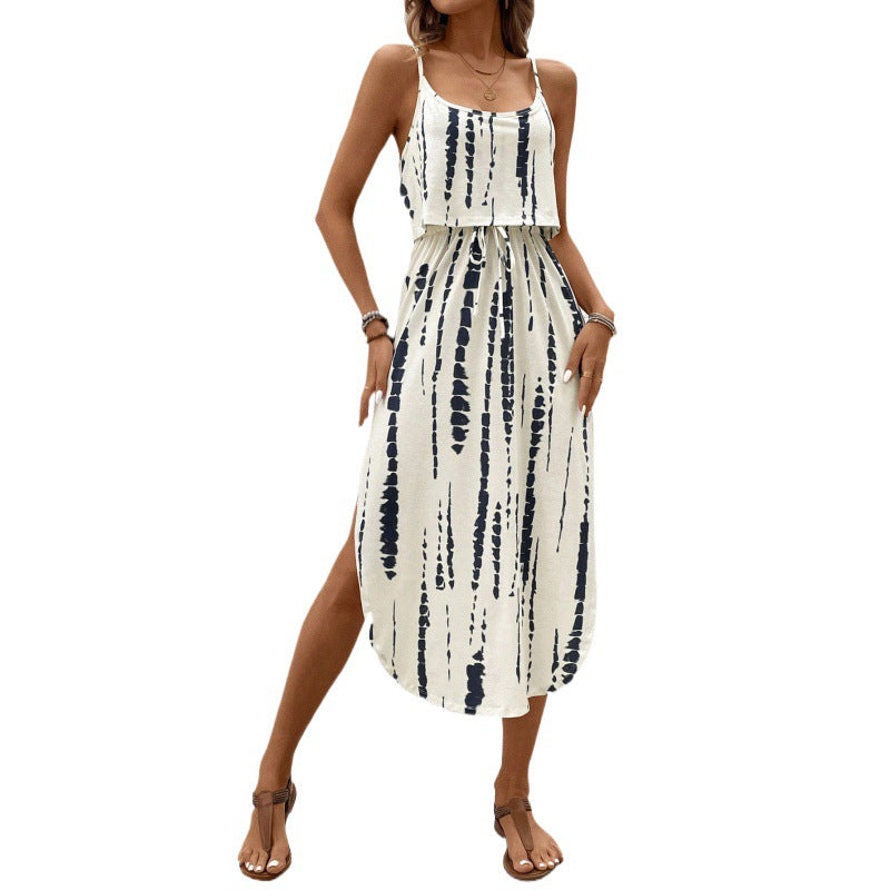New Attractive Versatile Graceful Printing Slip Dress