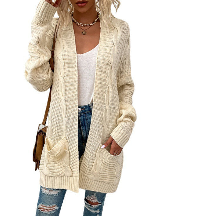 Women's Twist Knit Mid-length Twisted String Women's Sweater
