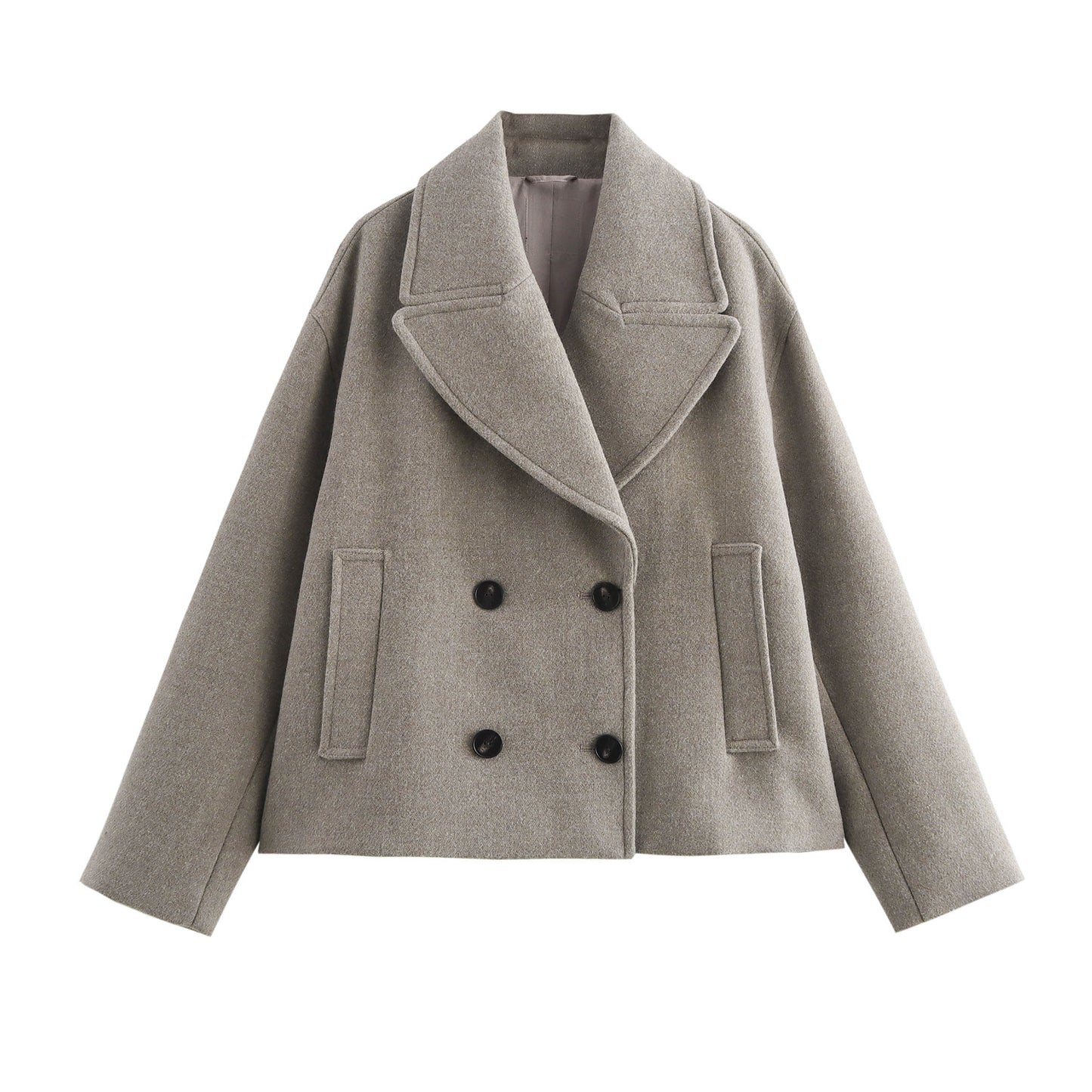 Autumn Double Breasted Button Decoration Overcoat Coats