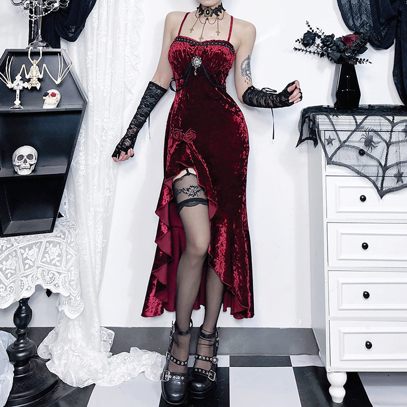 Women's Autumn Sexy Dress Christmas Elegant Dark Dresses