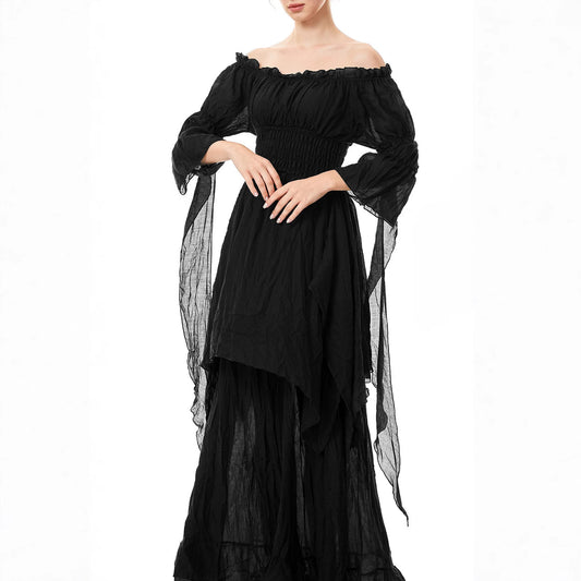 Medieval Halloween Revival Dress Tied Waist Dresses