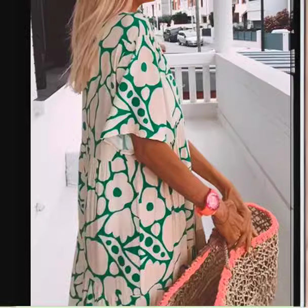 Women's New Dress Summer Printed Sleeve Dresses
