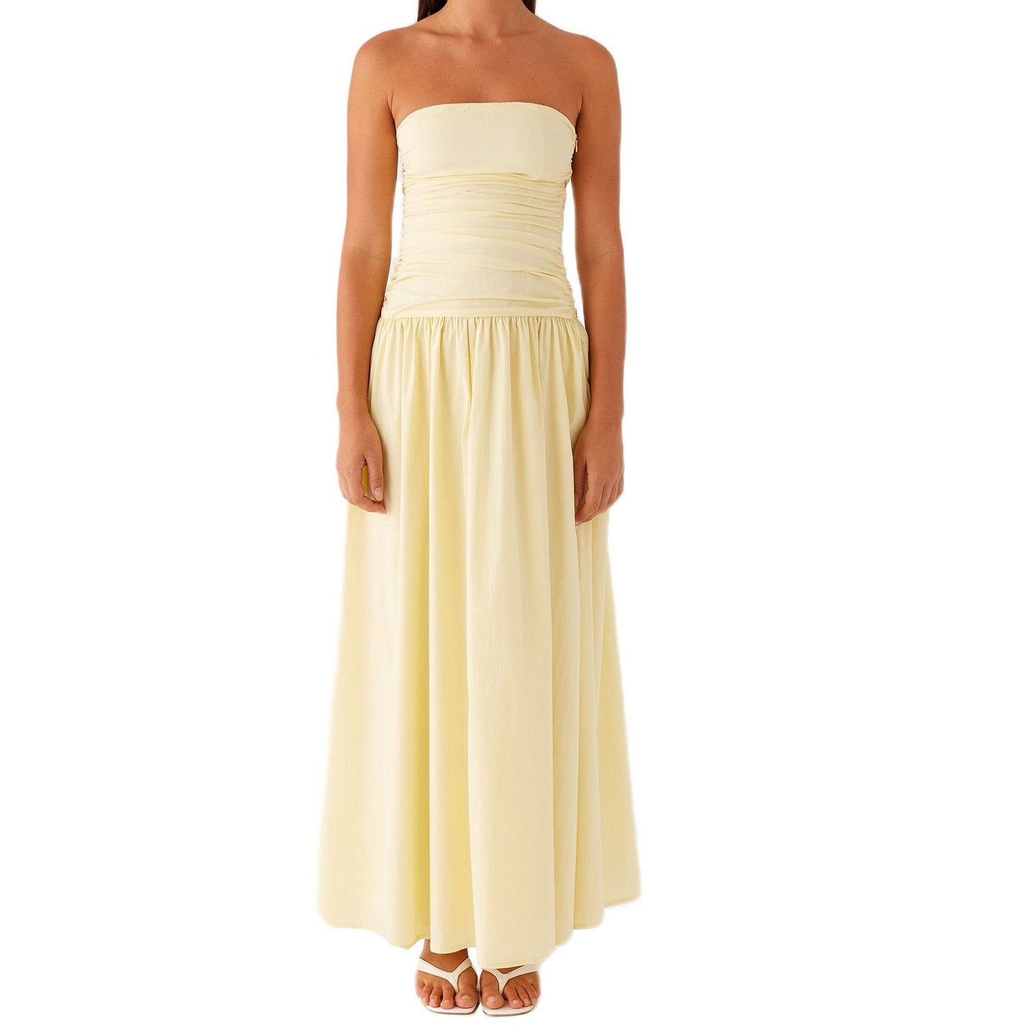 Women's Summer Elegance Retro High-grade Printed Tube Pleated Dress