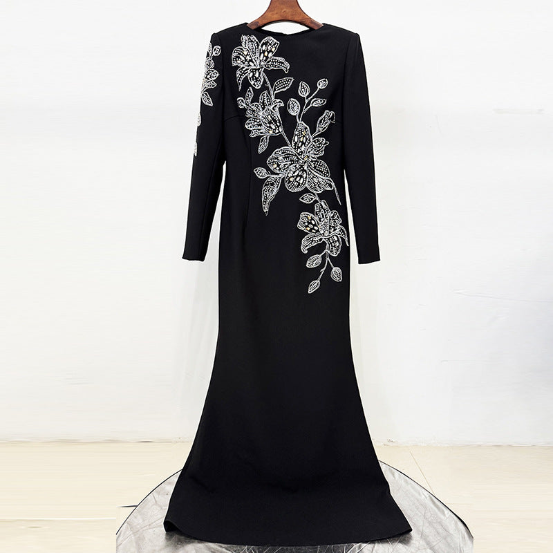 Fashion For Dinner Formal Embroidered Beads Diamond Dress