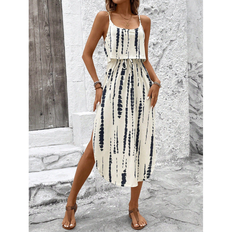 New Attractive Versatile Graceful Printing Slip Dress