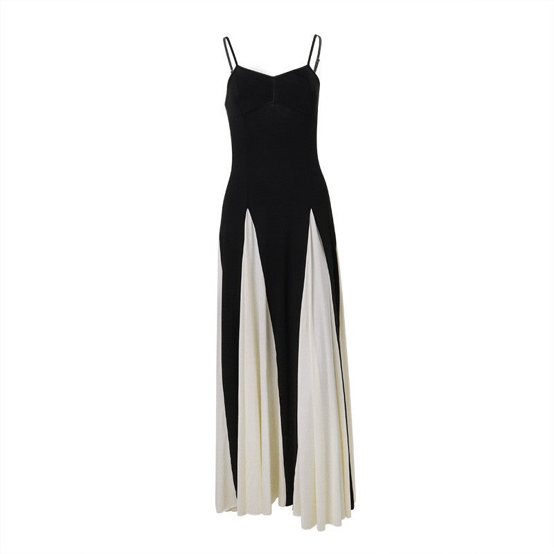 Women's Low-cut Contrast Color Dress Temperament Camisole Dresses