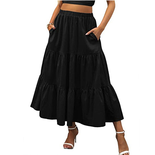 Women's Summer Bohemian Pleated Elegant Swing Layered Skirts