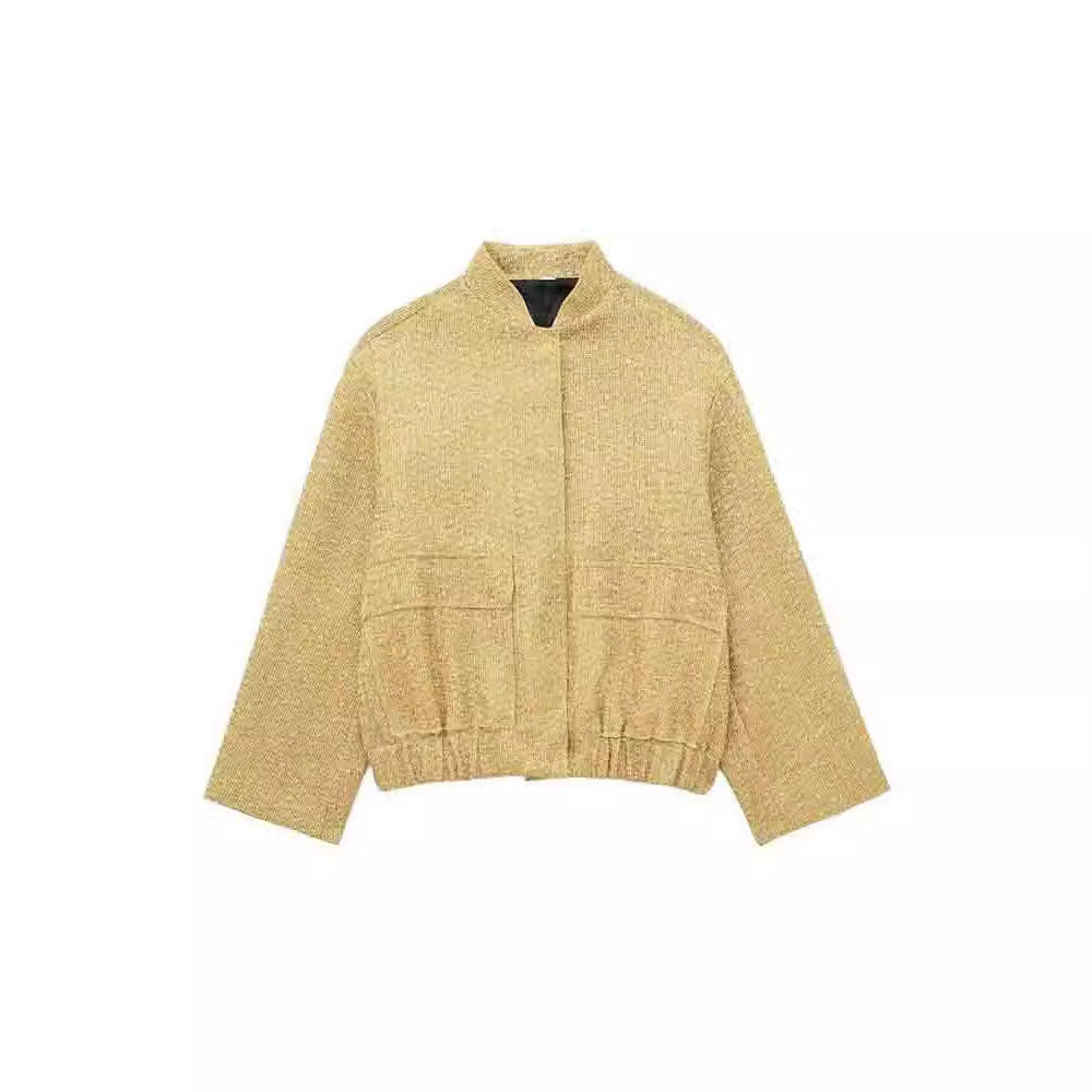Women's Garden Collar Pockets With Hidden Buttons Coats