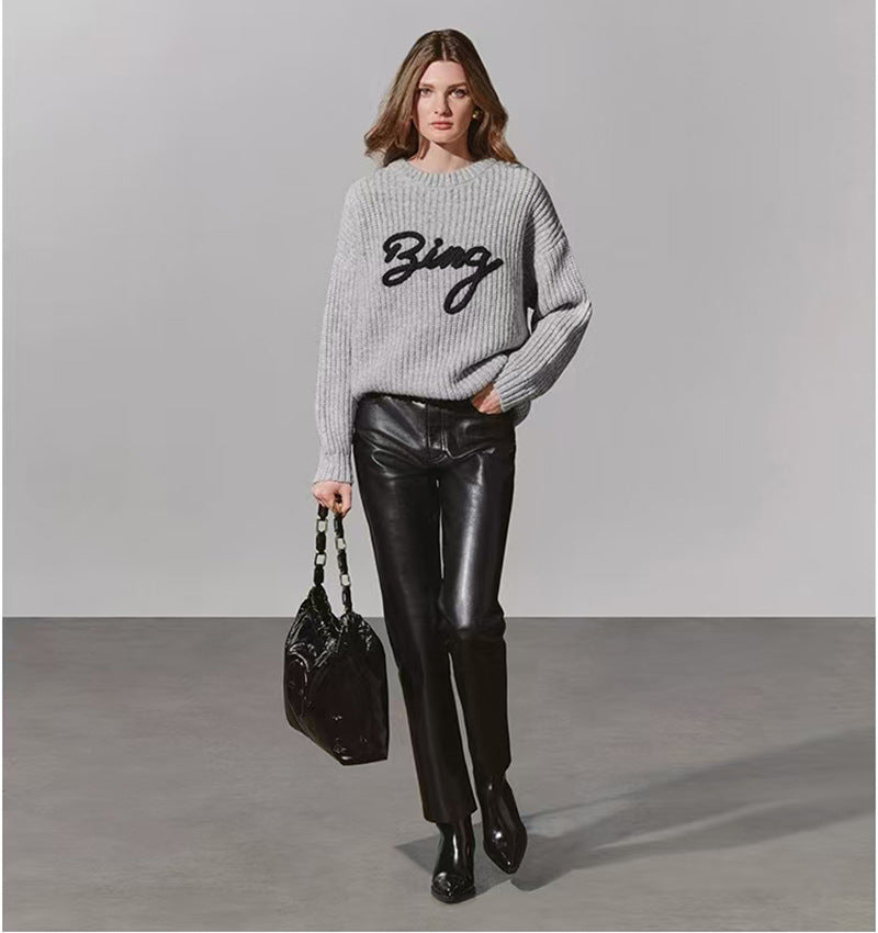 Women's Winter North American Niche Classic Letter Sweaters