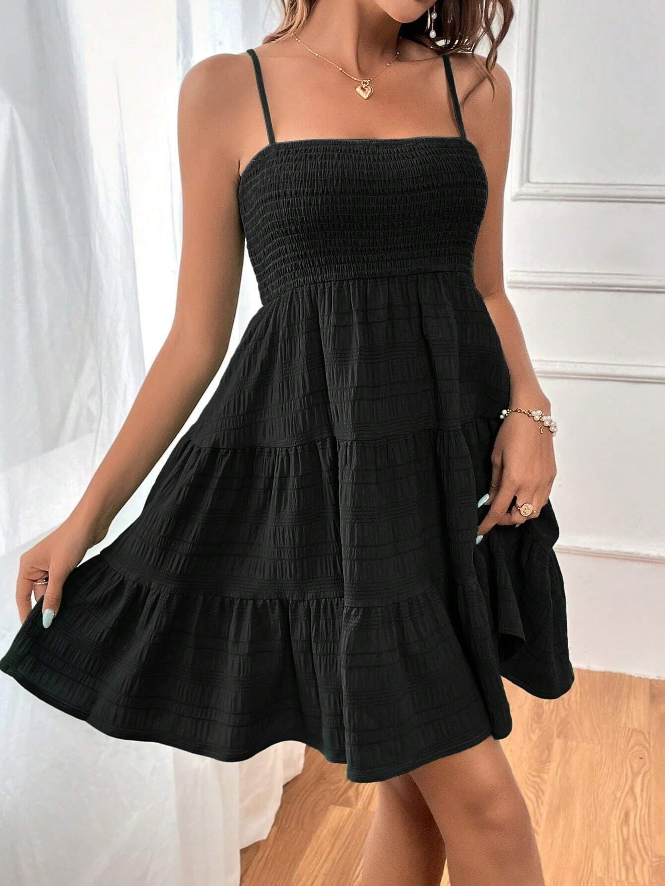 Women's Summer Camisole Pure Color Texture Dress Dresses