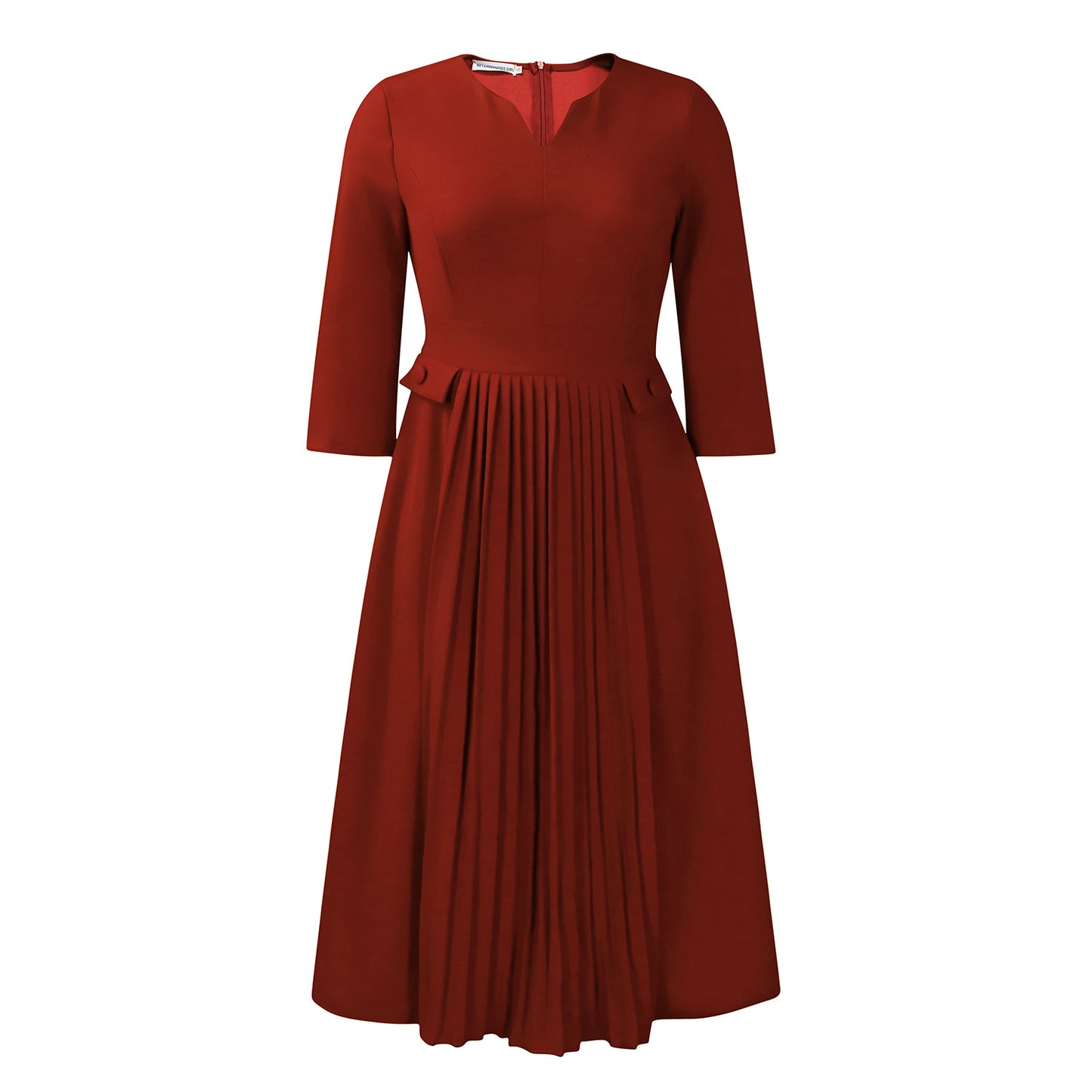 Women's Solid Color Fashion Pleated Sleeve African Dresses