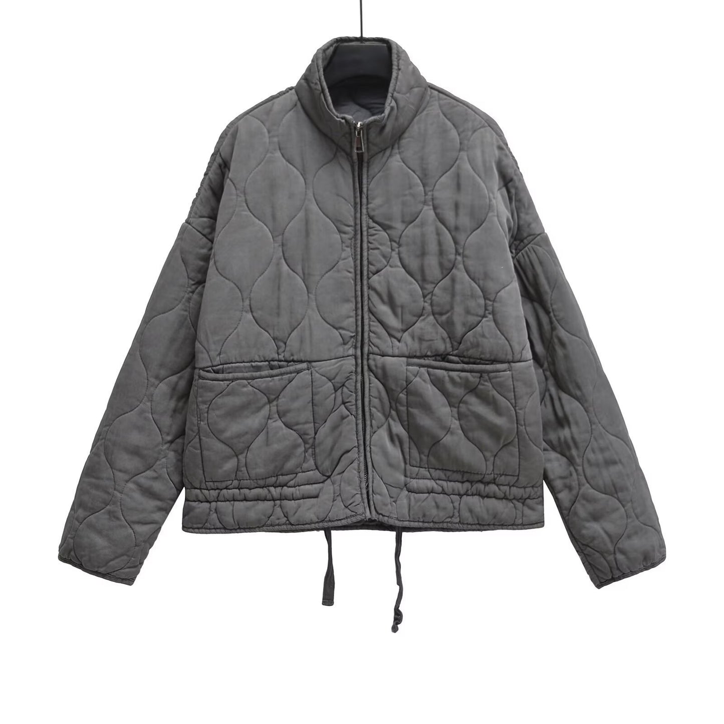 Women's Wear Commuting Fashion Stand Collar Diamond Coats