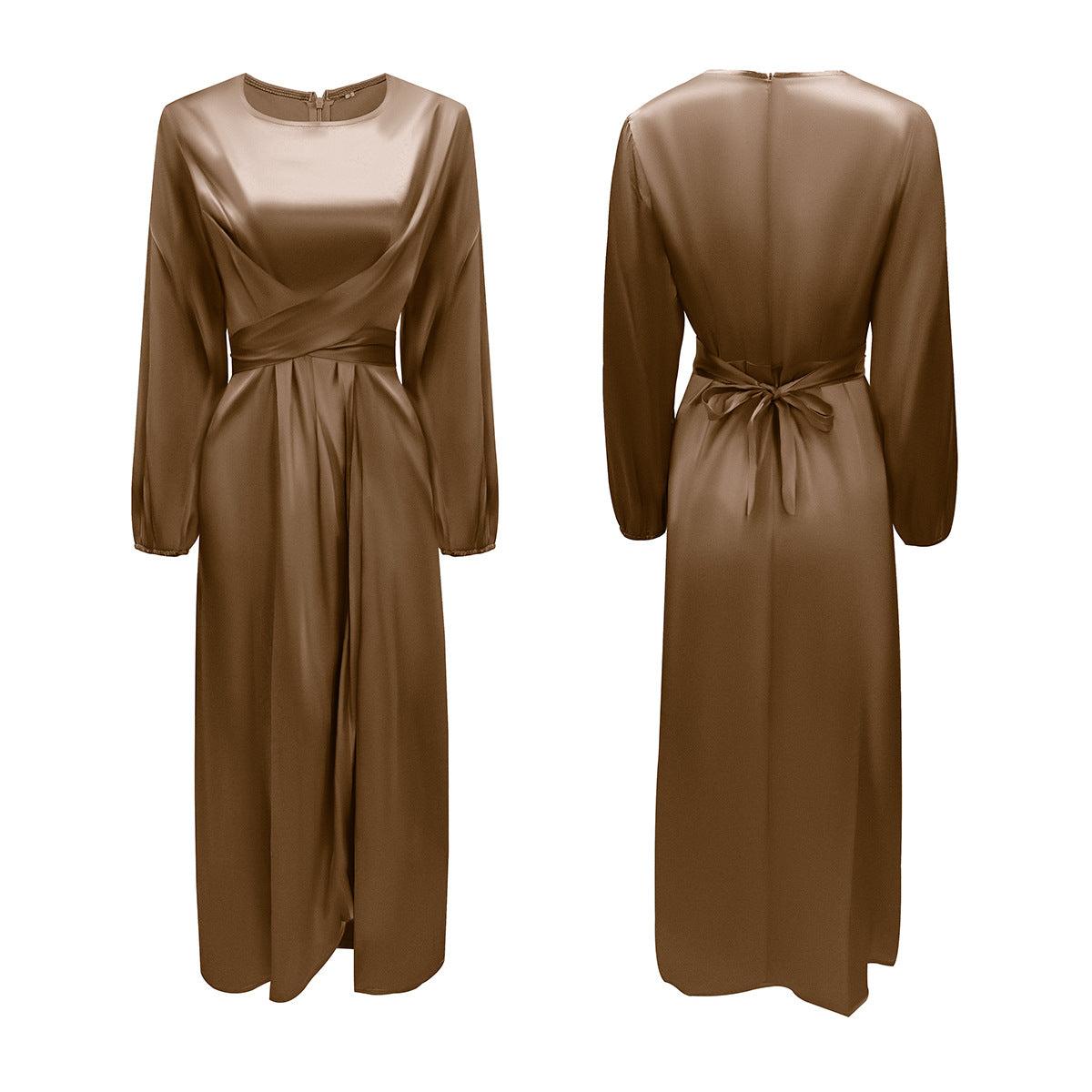 Women's Soft Waist Urban Style Satin Long Dress