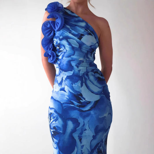 Summer Elegant Sleeveless Three-dimensional Flower Sexy Dresses