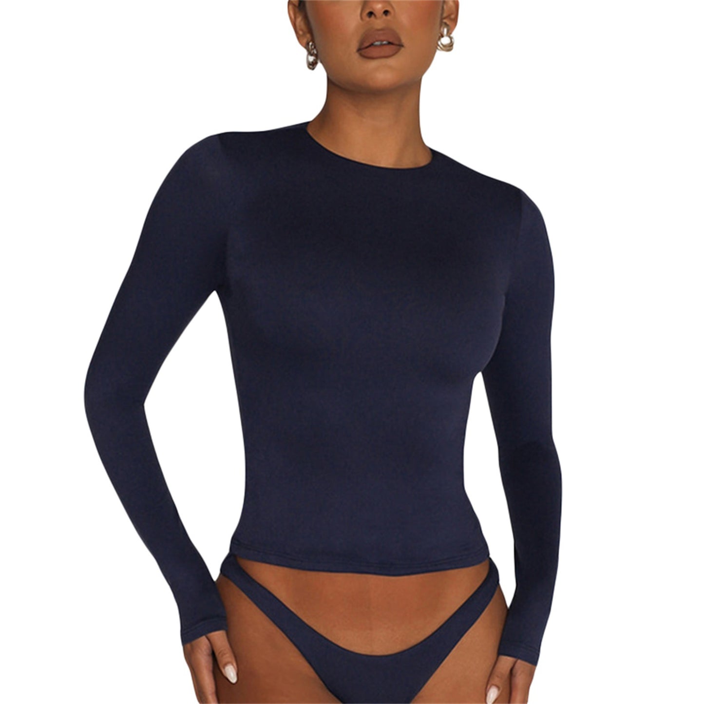 Women's T-shirt Solid Color Slim Pullover Street Blouses