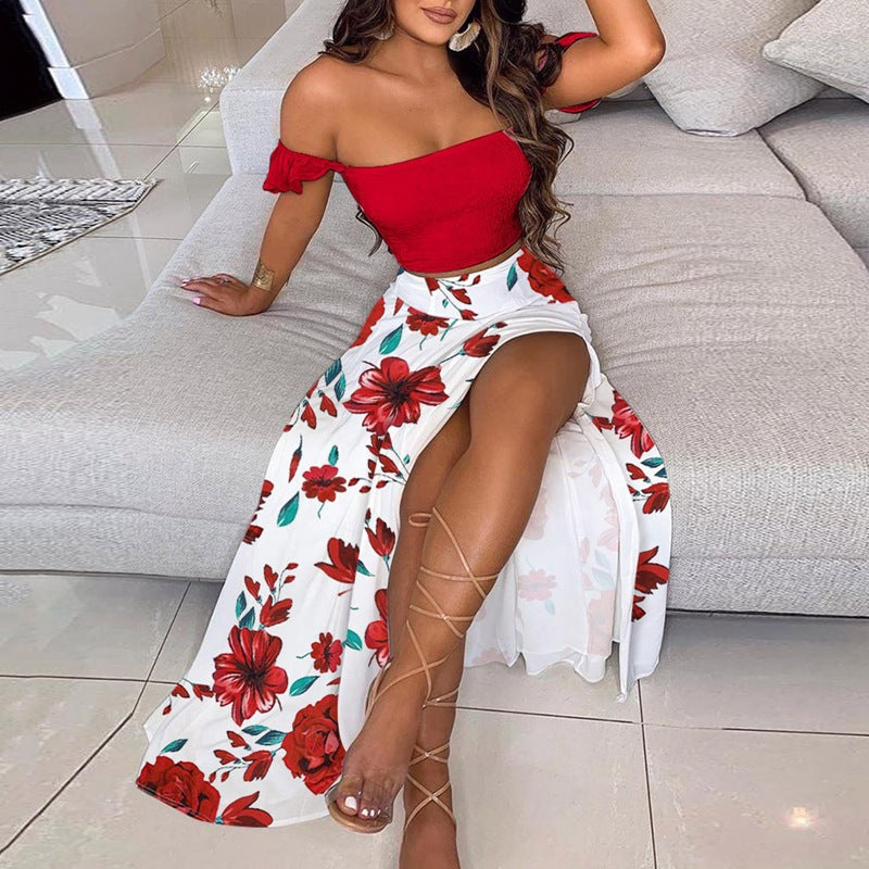 French Bohemian Dress Printed Mid-length Retro Dresses