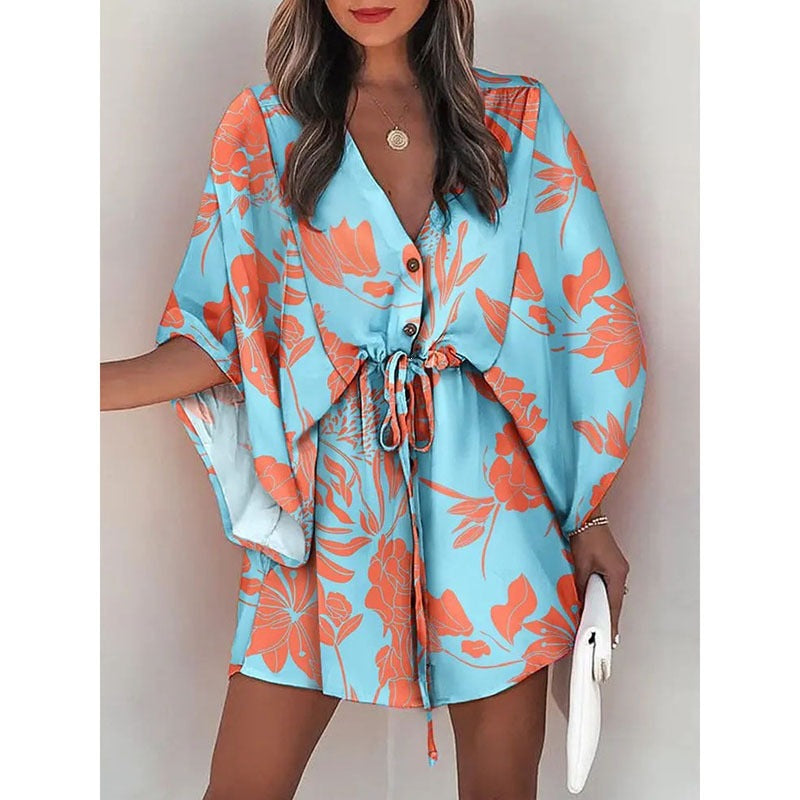 Trendy Women's Beach Summer Printed Patchwork Skirts