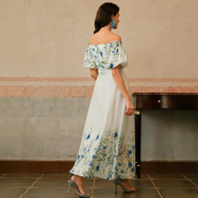 Comfortable Casual Charming Printed Sleeve Slim Dress