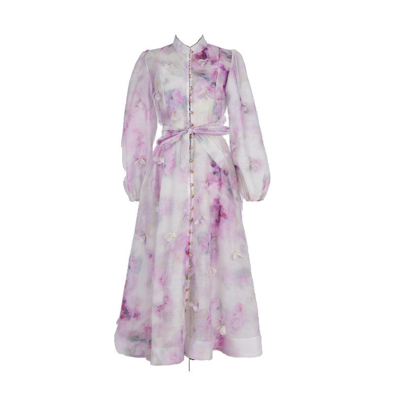 Catwalk Design Sense Hanging Flower Long Dresses