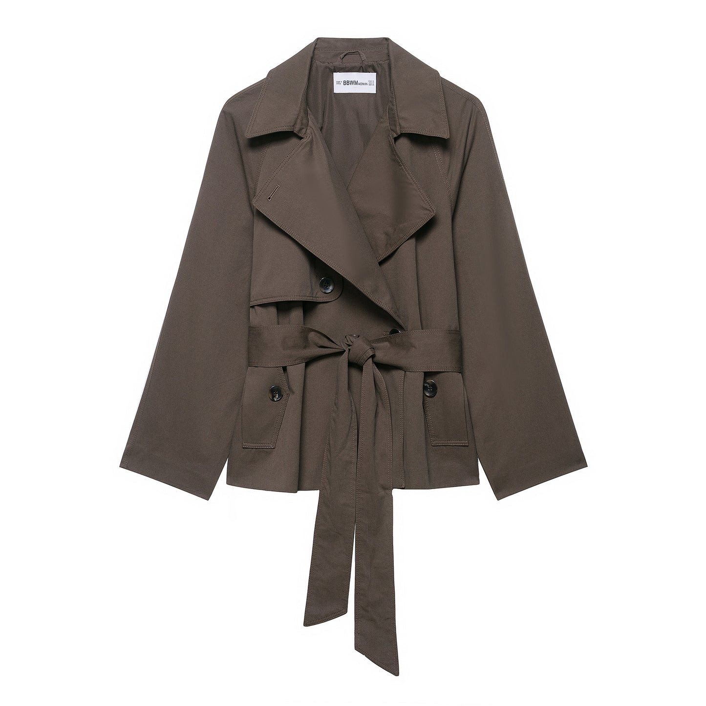 Cool Autumn Belt Button Decoration Trench Coats